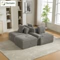HOMAIRE modulsoffa i chenille med 30D högelastiskt skum, grå Grå 33.5 x 33 x 101 cm