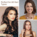 Miniatyrbillede 4 af 6: Sæt med hårruller og scrunchie i satin - krøl håret natten over Brun Brun