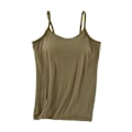 Miniatyrbilde 1 av 5: Tanktopp med innebygd BH Justerbare Spaghettistropper Tank Top for kvinner Formell Daglig Fest Ball Army Green Army Green XL