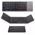 Miniatyrbilde 1 av 7: Tri-Fold Bluetooth-tastatur, Bluetooth bærbar minitastatur med styreflate mus-svart