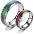 Miniatyrbillede 1 af 5: Mood Ringe Til Voksne & Børn - 2 Stk Mood Ringe Til Mænd & Kvinder Skift farve Ringe - Drenge & Pige Mood Ring Rustfrit stål Bånd Mood smykker Size9 - Size10