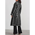 Pikkukuva 2 / 5: Naisten vintage-tyylinen pitkä farkkutakki, väljä malli, kaksirivinen denim-trenssi vyöllä, musta Black Small