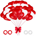 Miniatyrbillede 1 af 3: Valentinsdag - 100-pak - hjerteformede balloner