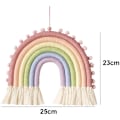 Miniatyrbillede 2 af 5: Regnbuevægophæng, Regnbuedekoration, Makramé Regnbuevægophæng, Regnbuebørneværelsesdekoration, Vægdekoration til babydrenge stil 1