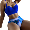 Miniatyrbild 2 av 4: am Tvådelad Vintage Baddräkt Retro Beach High Waist Bikini D D 2XL