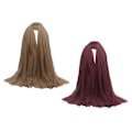 Miniatyrbilde 4 av 5: 2 stk Rynkeskjerf for kvinner Crinkle Muslim Hijab-skjerf Langt omslagsskjerf