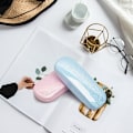 Miniatyrbillede 4 af 4: 5 styk Unisex Hårde Etuier til Øjenbryn, Beskyttende Solbrilleetuier med Renseklud, Myopi Optisk Boks, Bærbar