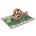 Miniatyrbillede 2 af 8: Håndlavet 3D julekrans lykønskningskort med kuvert, perfekt til julehilsner