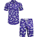 Pikkukuva 1 / 5: Miesten Havaiji-paita ja shortsit setti Regular Fit lyhythihainen rento funky ranta flamingo paita setti XL XL Navy