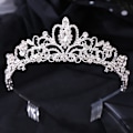 Miniatyrbillede 1 af 4: Bryllup brud tiara krone luksus krystal smykker