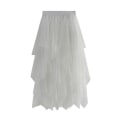 Pikkukuva 1 / 4: Kvinnor Tyllkjol Elastisk midja Mesh lång stycke kjol white