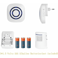 Miniatyrbillede 3 af 5: Passagealarm/Butiksdørklokke Trådløst system med bevægelses-/adgangsdetektor 38 ringetoner Op til 100 m rækkevidde, hvid