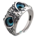 Pikkukuva 1 / 5: Demon Eye Owl Ring Retro avoin säädettävä pöllörengas