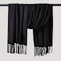 Miniatyrbilde 4 av 5: Dame tykt mykt kashmir ull Pashmina sjal wrap skjerf - varm ensfarget stole