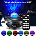 Pikkukuva 2 / 2: USB Bluetooth -musiikin pyörivä vesiaalto tähtitaivas laser -tunnelmavalo