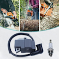 Miniatyrbillede 2 af 4: Tændspole med tændrør kompatibel med STIHL MS311 MS391 MS 311 391 Udskift dele 1140 400 1303/1140 1305B