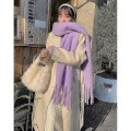 Miniatyrbillede 4 af 5: Stort chunky tørklæde Farverigt Cashmere Føl Oversized tørklæder Tæppe Blødt stort uldsjal Tykt Vinter Varm Kvinder Lavender