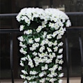 Miniatyrbild 1 av 10: Levande konstgjord hängande orkidé Gäng Siden Lång hängande Bush Blommor Sträng Bröllopsfest Heminredning White