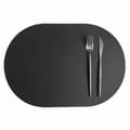 4-Pack Bordstablett i Konstläder Oval Svart 43x30cm svart black