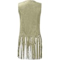 Miniatyrbilde 4 av 4: 70-talls topper for kvinner denimskjorte disco frynsevest jakke - perfekt Green Green XL