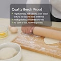 Miniatyrbilde 3 av 5: Klassisk kjevle i tre med komfortabelt grep, profesjonell deigkjevle for kjøkkenet med smidig bruk & roterende sentrum, perfekt for baking