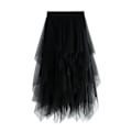 Pikkukuva 1 / 4: Kvinnor Tyllkjol Elastisk midja Mesh lång stycke kjol black