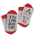 Miniatyrbillede 1 af 5: Julestrømper, fritidsstrømper, julesokker, If Letter-sokker, bomuldsstrømper, midtkalvestrømper, strømper til mænd og kvinder Christmas stocking red One size