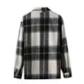 Miniatyrbillede 5 af 9: Herre Flanellskjorte Casual Knap-Down Ternet Skjorte Jakke black black L