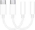 2x Adapter USB-C til 3.5mm Hvid White one size