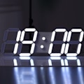 Miniatyrbillede 2 af 5: 3D LED digitalt ur Vægglødende nattilstand Justerbar White