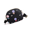 Miniatyrbillede 2 af 3: Alsidig nylon crossbody telefontaske Dragonfly & Flower Style Svart Sort