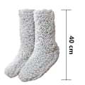 Miniatyrbild 5 av 5: 1 par halksäkra strumpor, fluffiga vinterstrumpor i fleece, plysch tjocka varma golvstrumpor Dark Grey