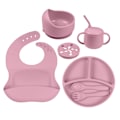 Miniatyrbillede 1 af 5: Børns BPA-frie tallerkener Sæt Baby silikone se light pink