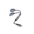 Miniatyrbilde 3 av 3: Type-C til Dobbel USB 2.0-adapter Grå Grå