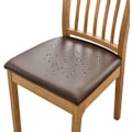 Miniatyrbilde 1 av 5: 6 stk. spisestoltrekk for vanntett sete PU-skinn setetrekk for stoler seteputetrekk, brun brown