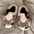 Miniatyrbilde 1 av 5: Søte dyr kvinner jenter fluffy vinter varme tøfler Cows 1 40-41