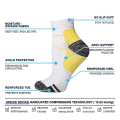 Miniatyrbild 3 av 3: 3 par Utomhussport Korta strumpor Stretch Compression Herr Dam Compression Strumpor Gray(3Pairs) L-XL(EU40-46)