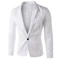 Miniatyrbilde 4 av 10: Herr Slim Fit En Knapp Solid Blazer Business Casual Dressjakke grå grey 3XL