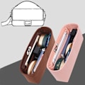 Miniatyrbilde 3 av 5: Multi-Pocket Dame Innleggsveske Håndveske i Filtstoff - Kaffe Coffee M