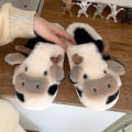 Miniatyrbilde 3 av 5: Søte dyr kvinner jenter fluffy vinter varme tøfler Cows 1 40-41