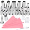 Tyllset - 27st Spritstyllar, spritspåse & koppling - Cake tool Pink Rosa