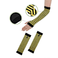 Miniatyrbild 4 av 5: Bi-dräktset för vuxna Halloween Bi-dräkt Tutu-kjol Bi-randig knä-lång strumpa Långa handskar YellowBlack