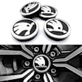 Miniatyrbild 1 av 6: 4-Pack - Skoda Centrumkåpor / Hjulnav Emblem - Bil 60 56 mm