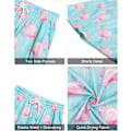 Miniatyrbillede 4 af 5: Herre Hawaiian skjorte og shorts sæt Regular Fit kortærmet casual funky strand flamingo skjorte s L Light Blue Flamingo