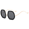 Pikkukuva 1 / 4: Rhinestone-aurinkolasit Naisten Eurooppa-amerikkalainen muoti isokehys Timanttinauhalliset lasit Personaliz Black Frame gray piece