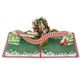 Miniatyrbillede 3 af 8: Håndlavet 3D julekrans lykønskningskort med kuvert, perfekt til julehilsner