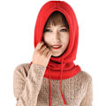 Miniatyrbillede 1 af 3: Dame Balaclava Hue Vinter Kashmir Strikket Beanie Hat Ski Mask Skihue Udendørs Red
