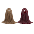 Miniatyrbilde 5 av 5: 2 stk Rynkeskjerf for kvinner Crinkle Muslim Hijab-skjerf Langt omslagsskjerf