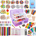 Miniatyrbild 1 av 7: Scrapbook-set för barn 3000 delar med förvaringslåda, pysseltillbehör, pysselmaterial, papper och andra DIY-pyssel