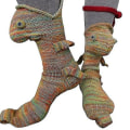 Miniatyrbild 3 av 5: Sticka Krokodilsockor Djursocka Stickad Nyhet Vinter Varm julklapp Chameleon Socks